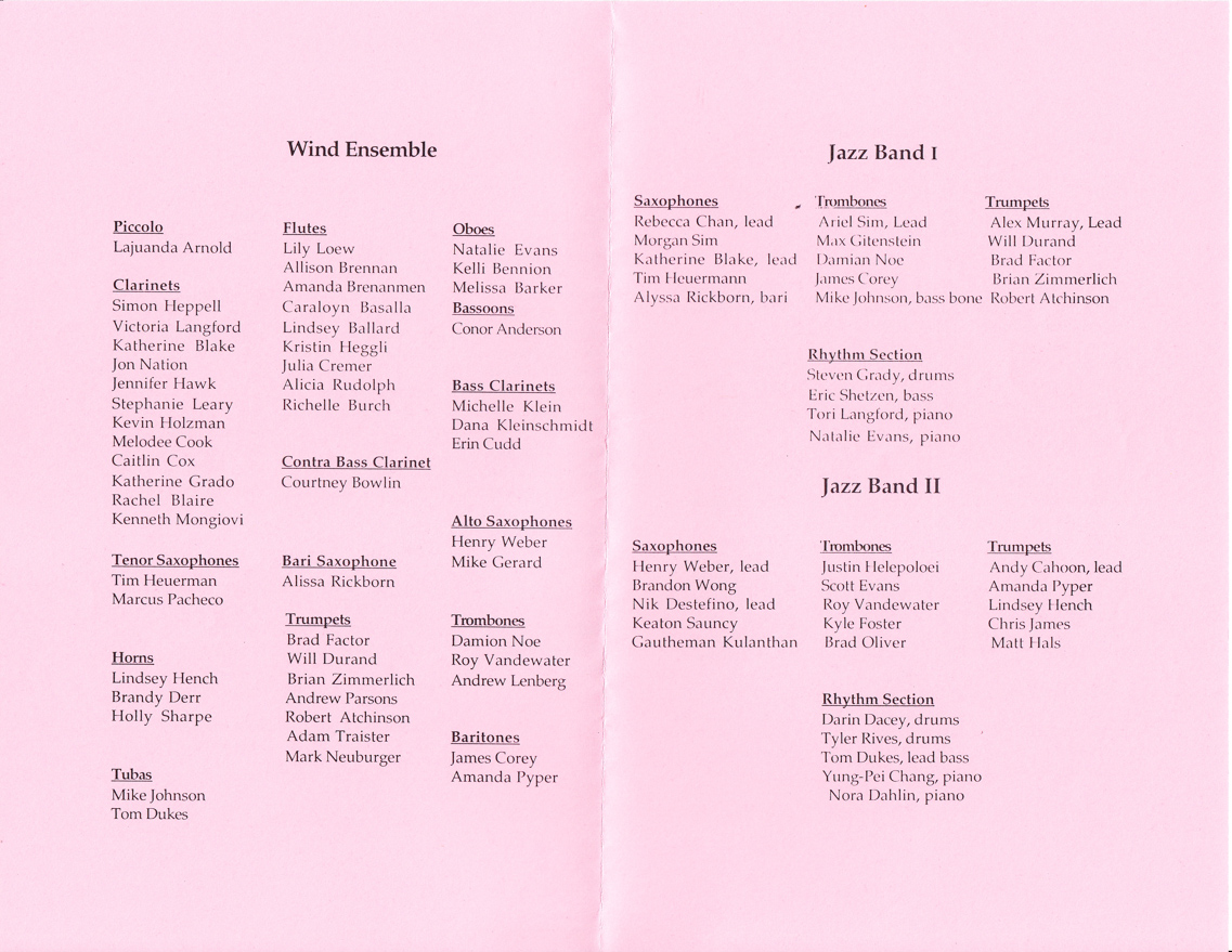 Band Recital Program