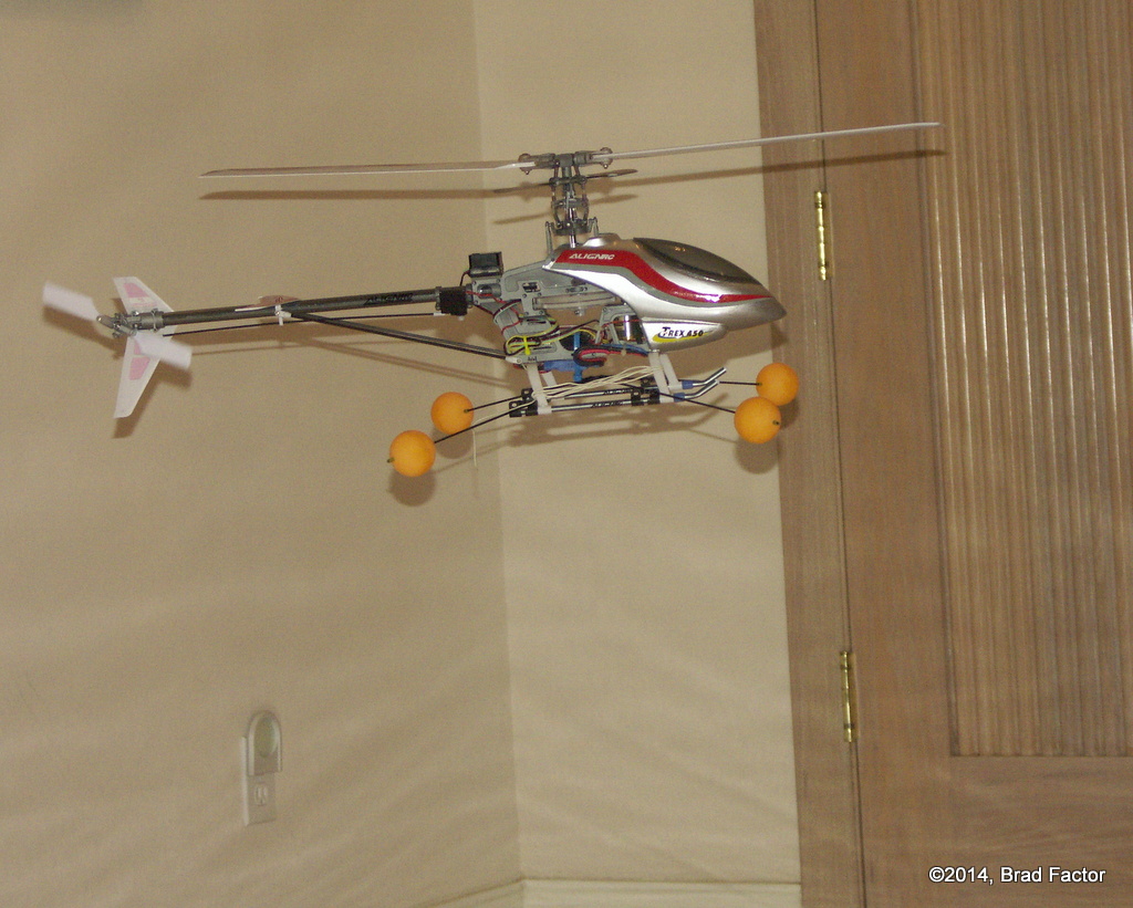 T-Rex 450 Flying in the Entryway